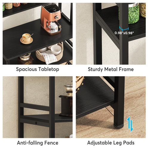 17 Stories Geyer 31.5'' Iron Standard Baker's Rack with Microwave